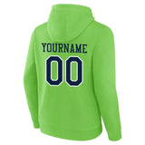 Benutzerdefinierte Authentisch Sweatshirt-Kapuzenpulli Marine-Neongrün-Weiß