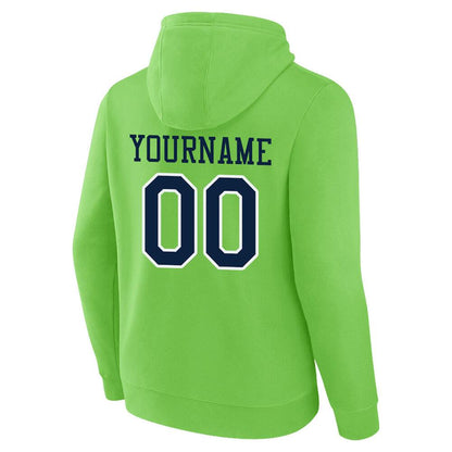 Benutzerdefinierte Authentisch Sweatshirt-Kapuzenpulli Neongrün-Marine-Weiß