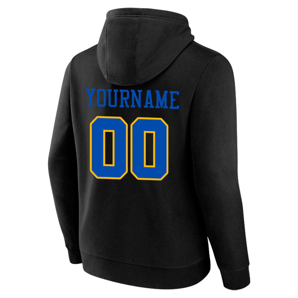 Benutzerdefinierte Authentisch Sweatshirt-Kapuzenpulli Schwarz-Blau-Gelb