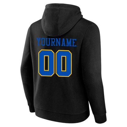 Benutzerdefinierte Authentisch Sweatshirt-Kapuzenpulli Schwarz-Blau-Gelb