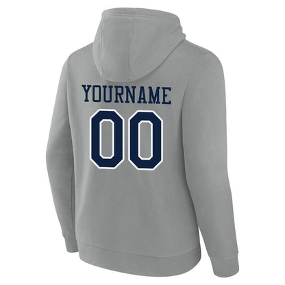 Benutzerdefinierte Authentisch Sweatshirt-Kapuzenpulli Grau-Marine-Weiß