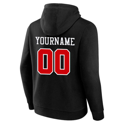 Benutzerdefinierte Authentisch Sweatshirt-Kapuzenpulli Schwarz-Rot-Weiß