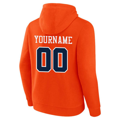 Benutzerdefinierte Authentisch Sweatshirt-Kapuzenpulli Orange-Marine-Weiß