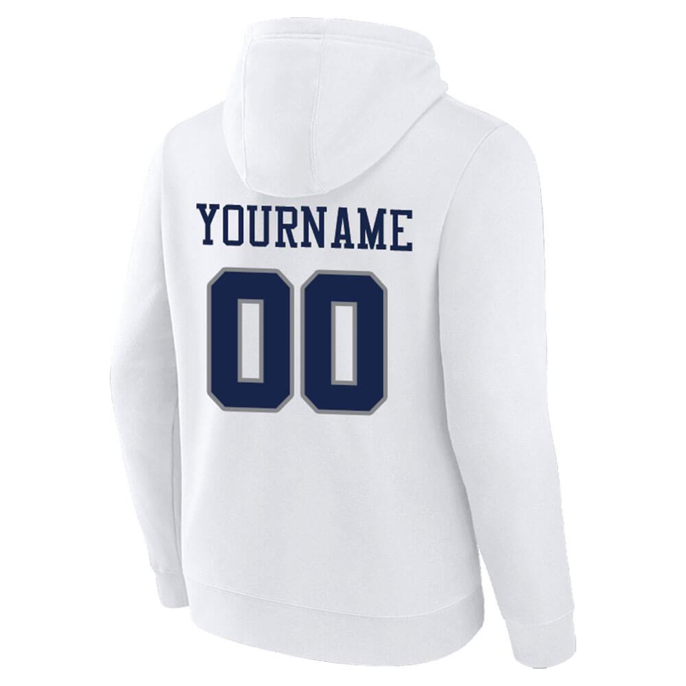 Benutzerdefinierte Authentisch Sweatshirt-Kapuzenpulli Weiß-Royal