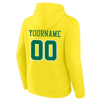 Benutzerdefinierte Authentisch Sweatshirt-Kapuzenpulli Gelb-Grün-Weiß