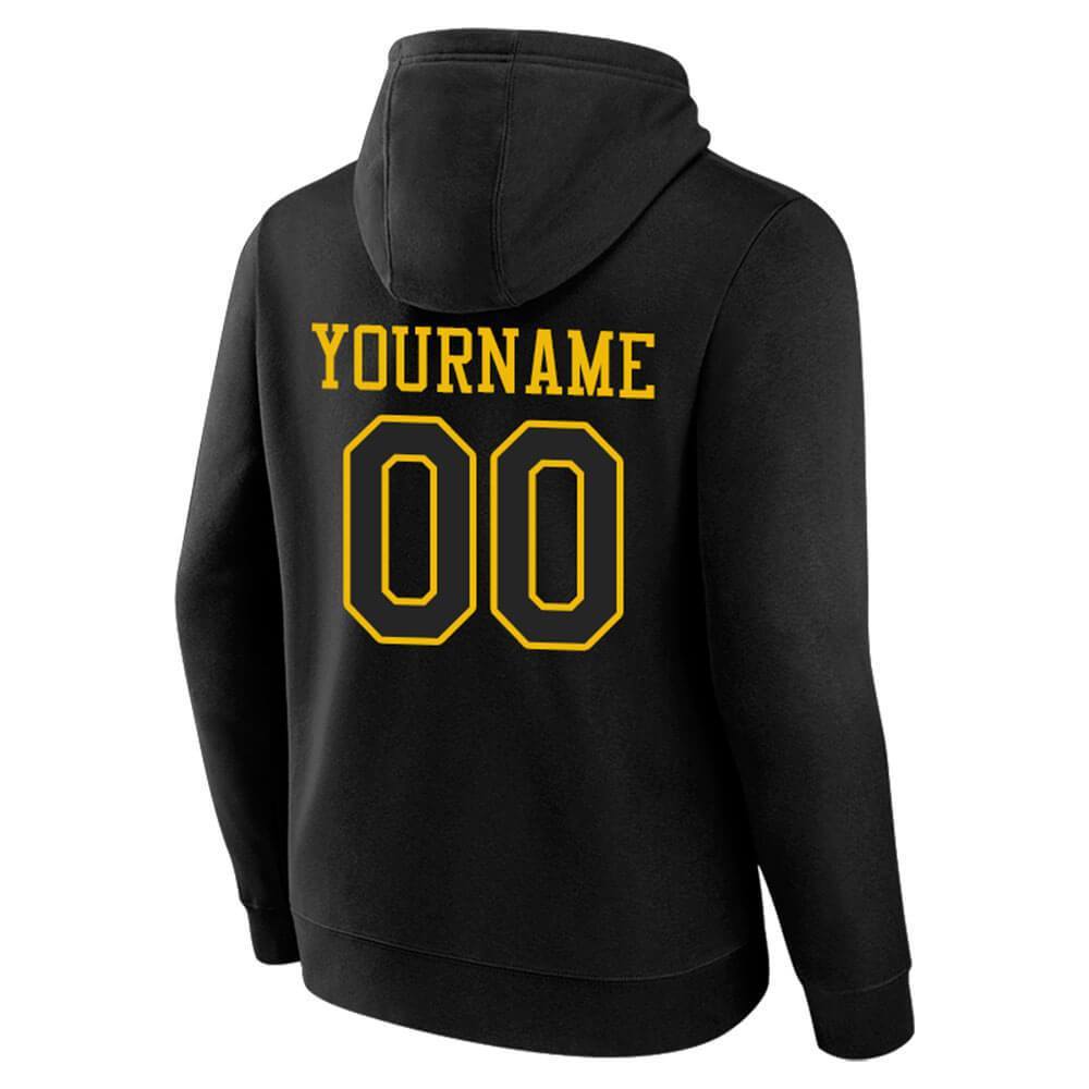 Benutzerdefinierte Authentisch Sweatshirt-Kapuzenpulli Schwarz-Gelb