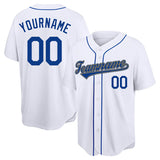 Benutzerdefinierte Authentisch Baseball-Trikot Power blau-Marine-Weiß Netz