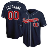Benutzerdefinierte Authentisch Baseball-Trikot Grau-Rot-Marine Netz
