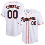 Benutzerdefinierte Authentisch Baseball-Trikot Marine-Orange Netz