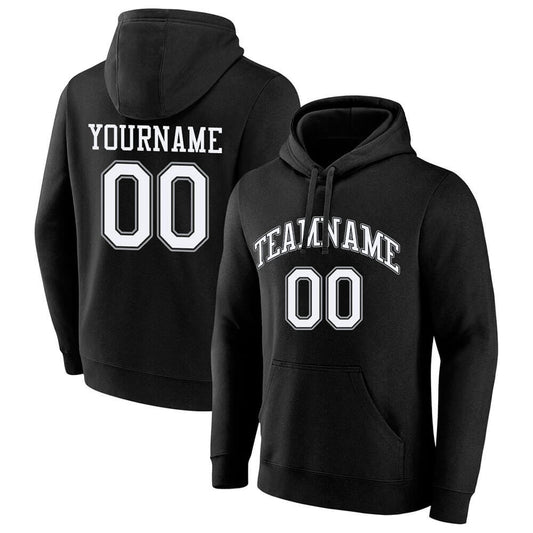 Benutzerdefinierte Authentisch Sweatshirt-Kapuzenpulli Schwarz-Weiß-Grau