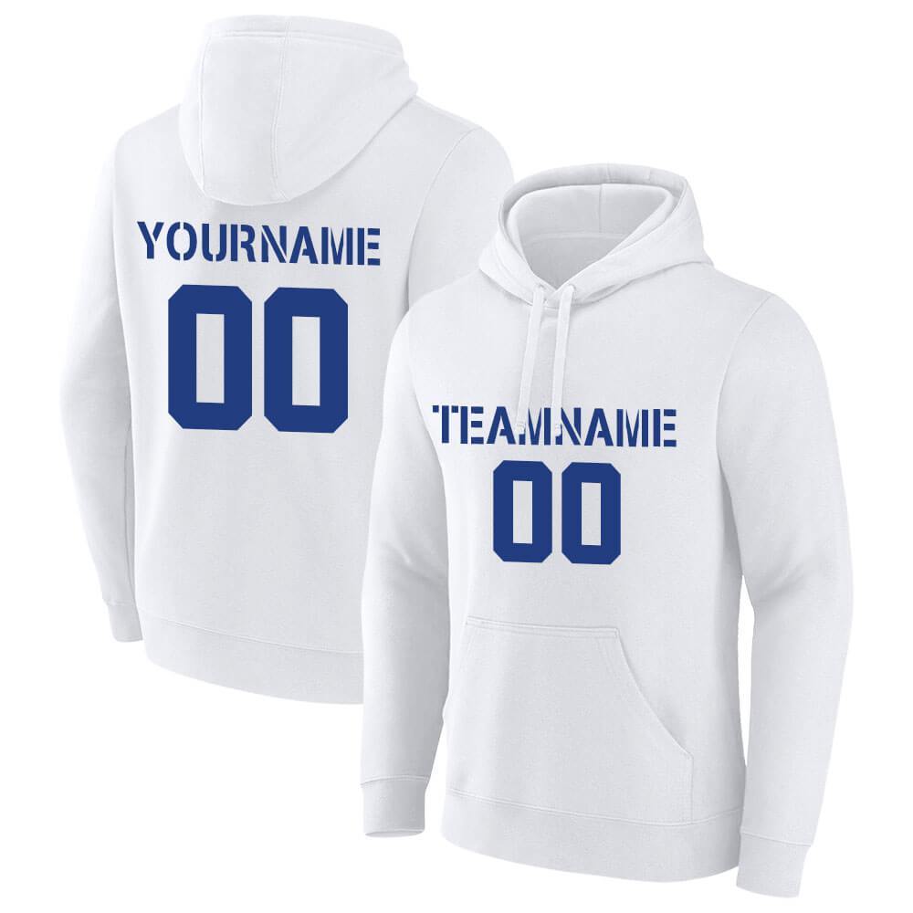 Benutzerdefinierte Authentisch Sweatshirt-Kapuzenpulli Weiß-Marine-Grau