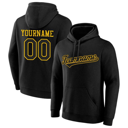 Benutzerdefinierte Authentisch Sweatshirt-Kapuzenpulli Schwarz-Gelb