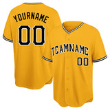 Benutzerdefinierte Authentisch Baseball-Trikot Gelb-sSchwarz-Weiß Netz