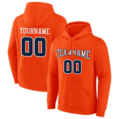 Benutzerdefinierte Authentisch Sweatshirt-Kapuzenpulli Orange-Marine-Weiß