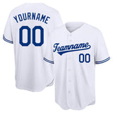 Benutzerdefinierte Authentisch Baseball-Trikot Weiß-Königlich Netz