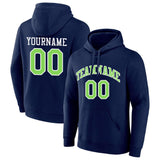 Benutzerdefinierte Authentisch Sweatshirt-Kapuzenpulli Marine-Neongrün-Weiß