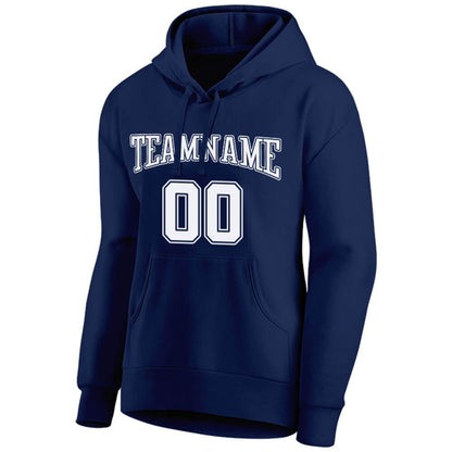 Benutzerdefinierte Authentisch Sweatshirt-Kapuzenpulli Marine-Weiß