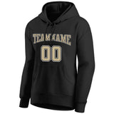 Benutzerdefinierte Authentisch Sweatshirt-Kapuzenpulli Schwarz-Gold-Weiß