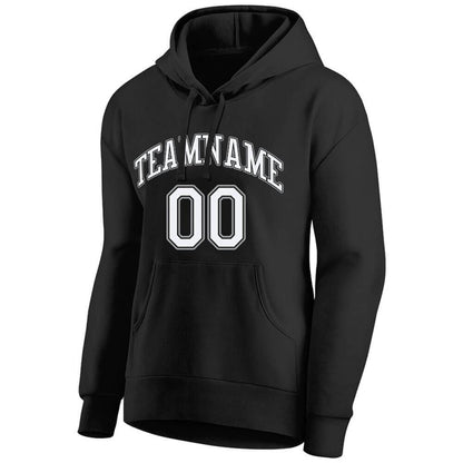 Benutzerdefinierte Authentisch Sweatshirt-Kapuzenpulli Schwarz-Weiß-Grau