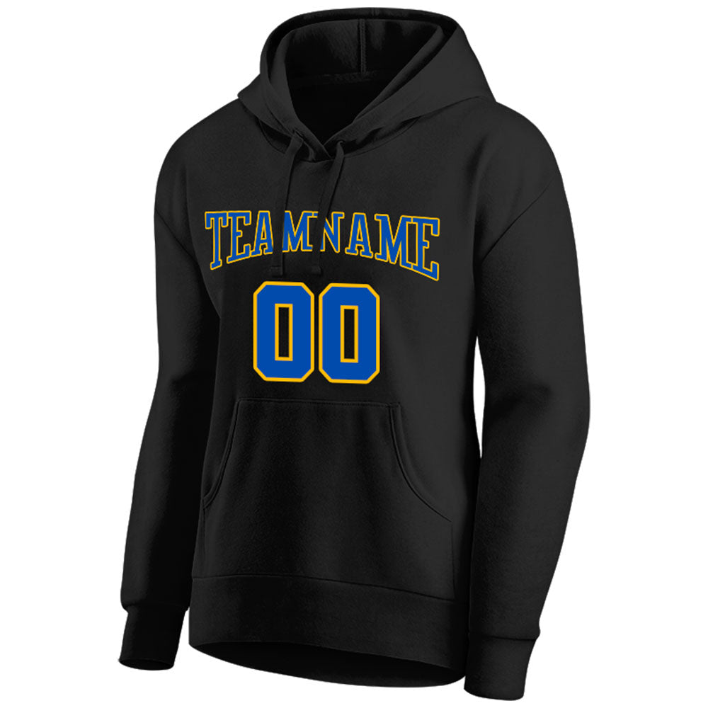 Benutzerdefinierte Authentisch Sweatshirt-Kapuzenpulli Schwarz-Blau-Gelb