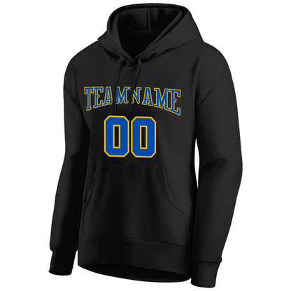 Benutzerdefinierte Authentisch Sweatshirt-Kapuzenpulli Schwarz-Blau-Gelb