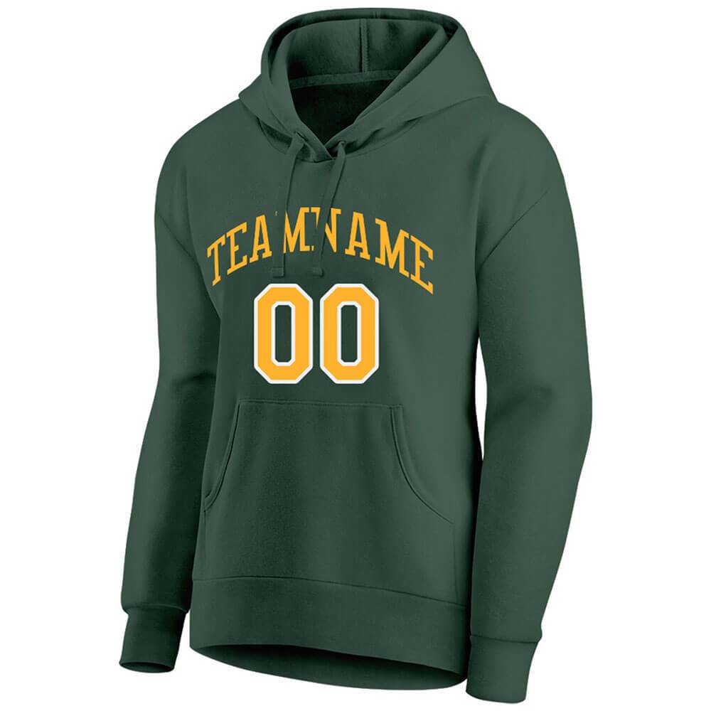 Benutzerdefinierte Authentisch Sweatshirt-Kapuzenpulli Grün-Gelb-Weiß