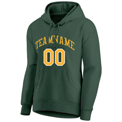 Benutzerdefinierte Authentisch Sweatshirt-Kapuzenpulli Grün-Gelb-Weiß