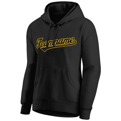 Benutzerdefinierte Authentisch Sweatshirt-Kapuzenpulli Schwarz-Gelb