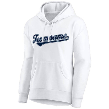 Benutzerdefinierte Authentisch Sweatshirt-Kapuzenpulli Weiß-Marine