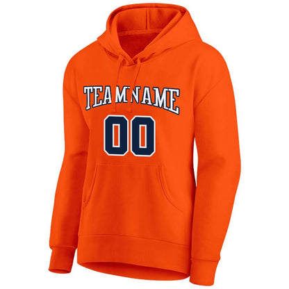 Benutzerdefinierte Authentisch Sweatshirt-Kapuzenpulli Orange-Marine-Weiß
