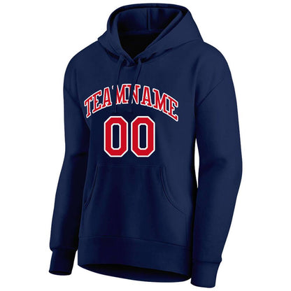 Benutzerdefinierte Authentisch Sweatshirt-Kapuzenpulli Marine-Rot-Weiß