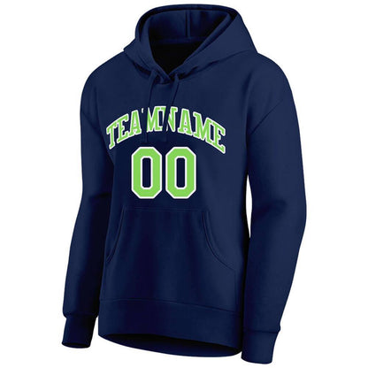 Benutzerdefinierte Authentisch Sweatshirt-Kapuzenpulli Neongrün-Marine-Weiß