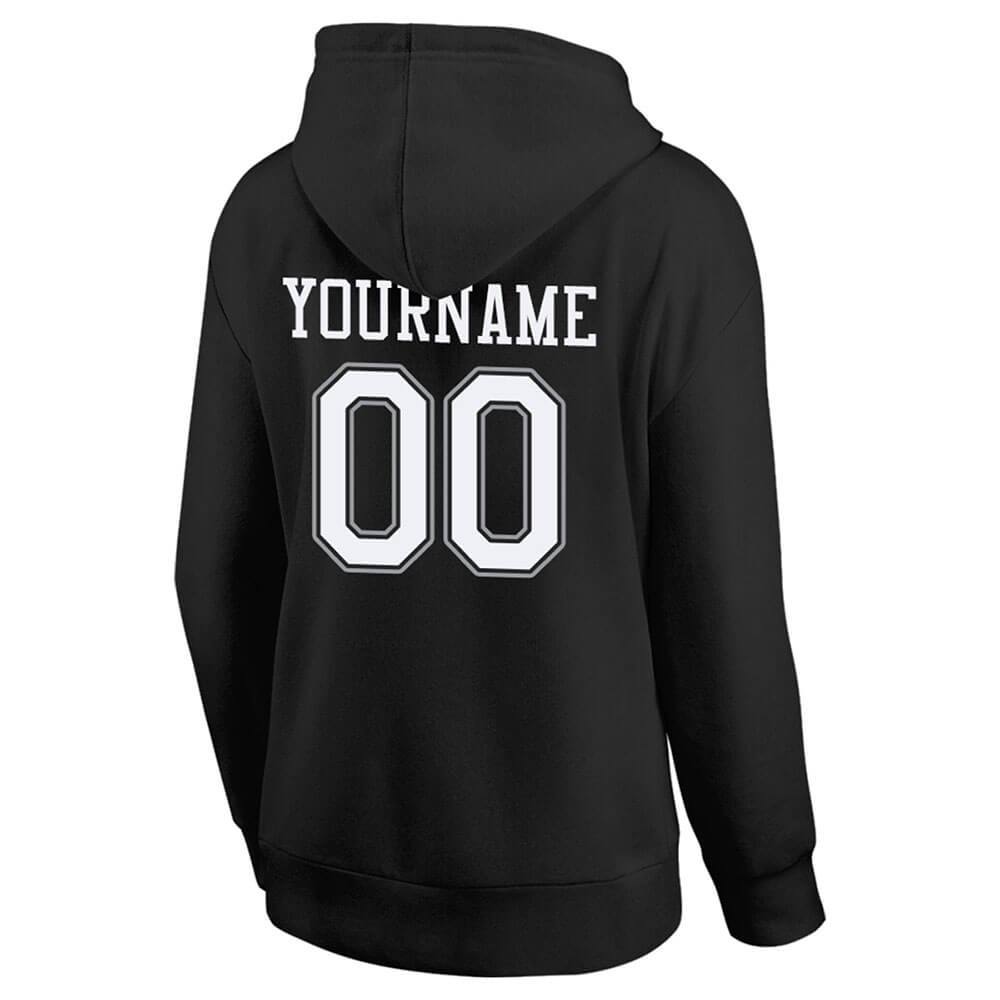 Benutzerdefinierte Authentisch Sweatshirt-Kapuzenpulli Schwarz-Weiß-Grau