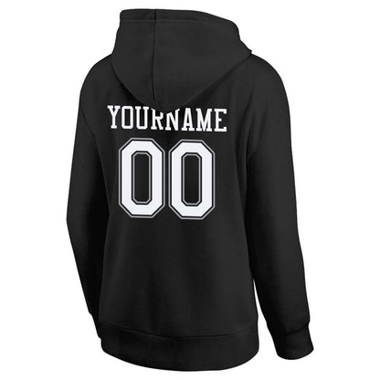 Benutzerdefinierte Authentisch Sweatshirt-Kapuzenpulli Schwarz-Weiß-Grau
