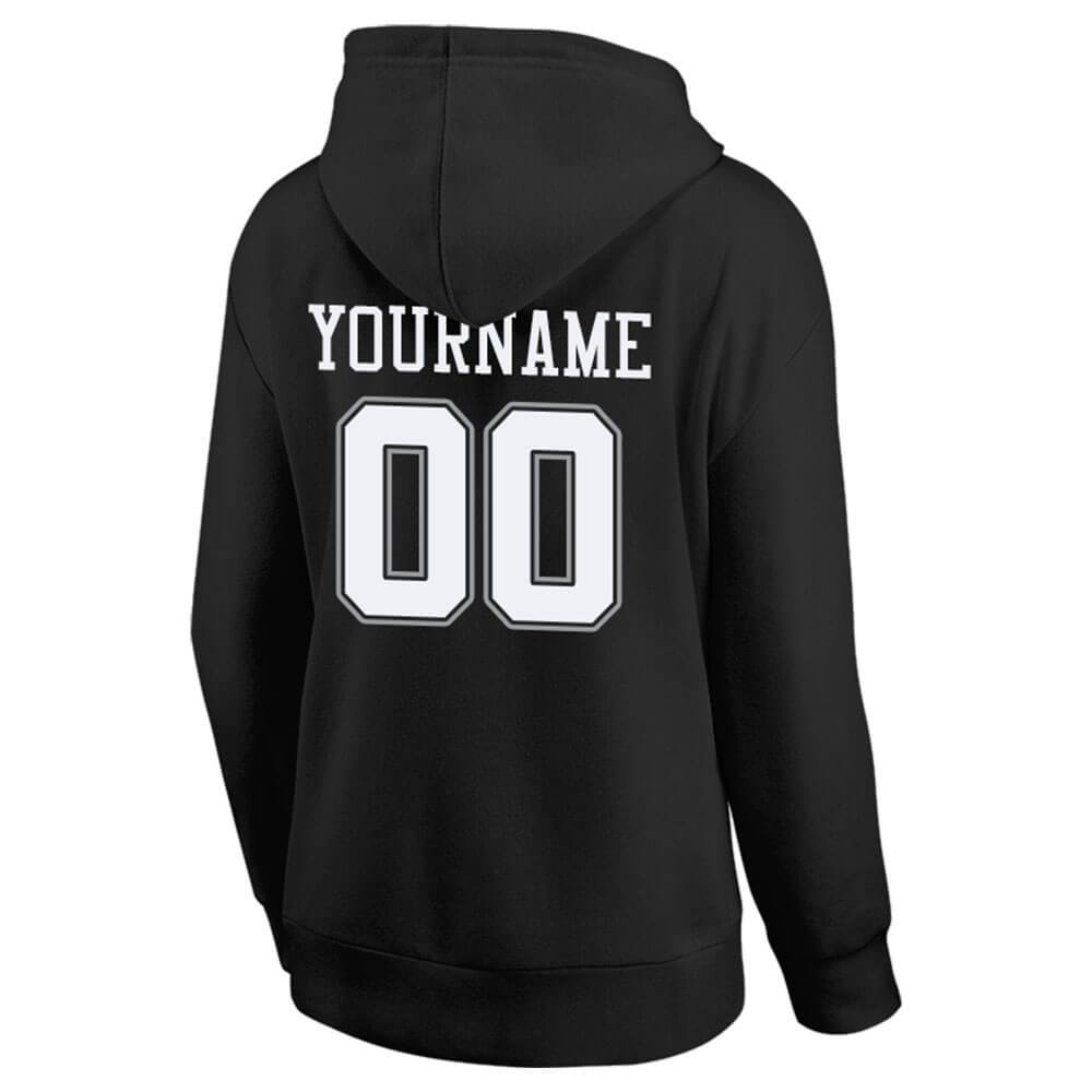 Benutzerdefinierte Authentisch Sweatshirt-Kapuzenpulli Schwarz-Weiß-Grau