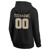 Benutzerdefinierte Authentisch Sweatshirt-Kapuzenpulli Schwarz-Gold-Weiß