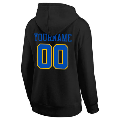 Benutzerdefinierte Authentisch Sweatshirt-Kapuzenpulli Schwarz-Blau-Gelb