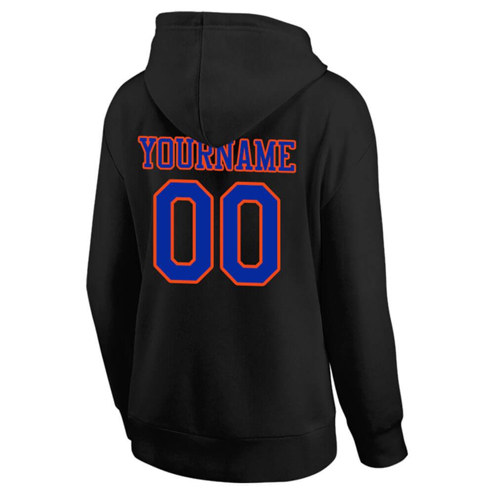 Benutzerdefinierte Authentisch Sweatshirt-Kapuzenpulli Schwarz-Blau-Orange