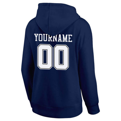 Benutzerdefinierte Authentisch Sweatshirt-Kapuzenpulli Marine-Weiß
