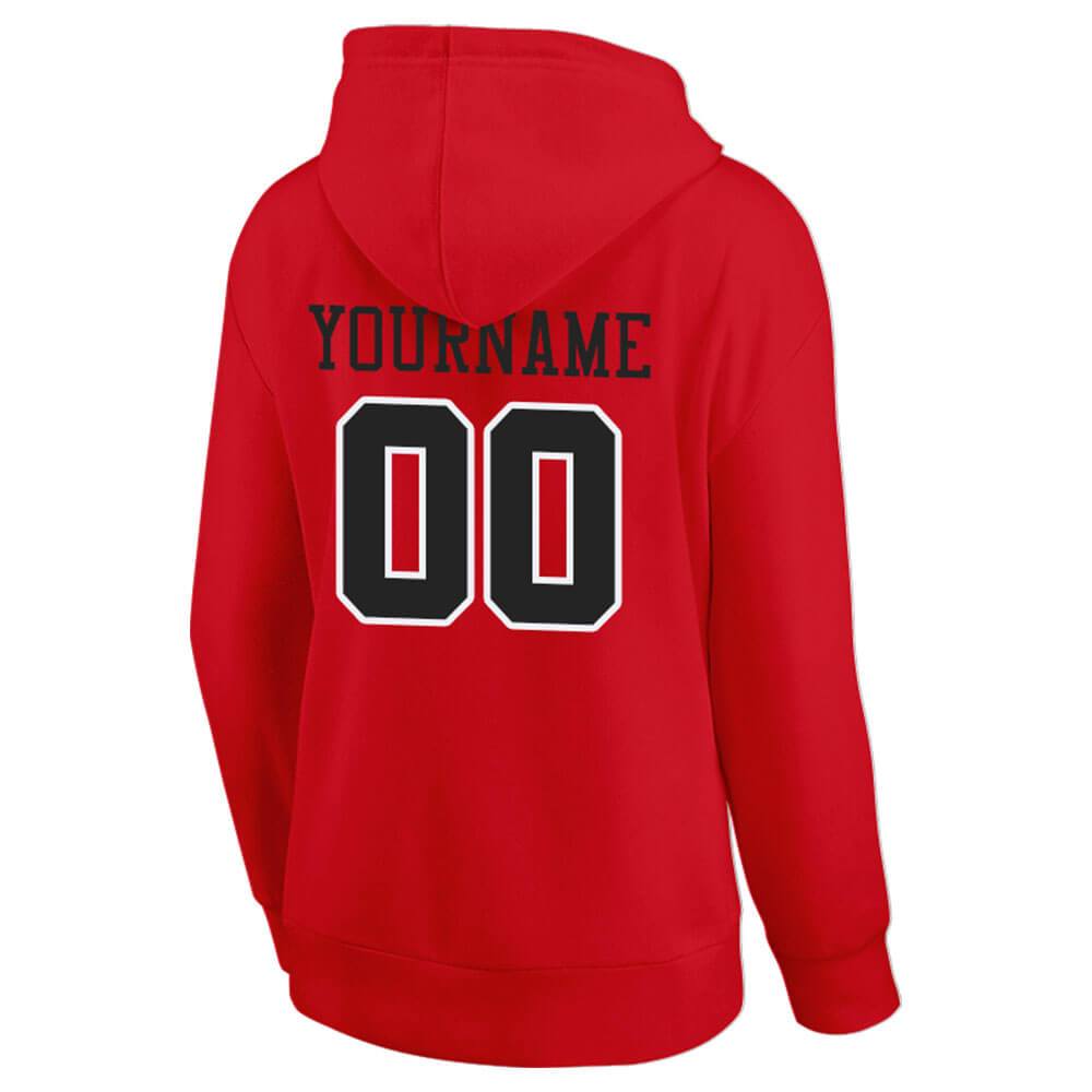 Benutzerdefinierte Authentisch Sweatshirt-Kapuzenpulli Schwarz-Rot-Weiß