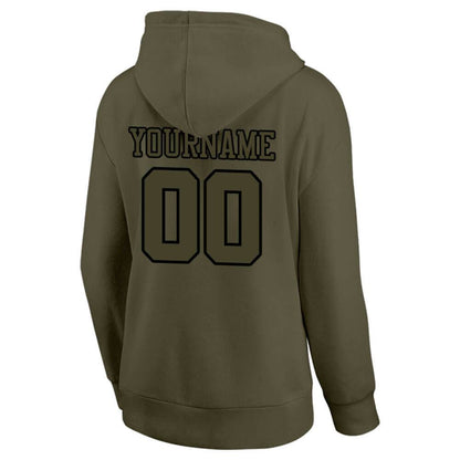 Benutzerdefinierte Authentisch Sweatshirt-Kapuzenpulli Oliv-Schwarz