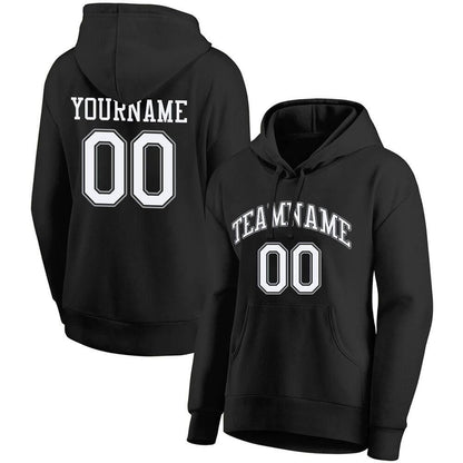 Benutzerdefinierte Authentisch Sweatshirt-Kapuzenpulli Schwarz-Weiß-Grau