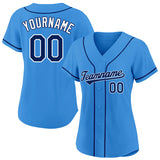 Benutzerdefinierte Authentisch Baseball-Trikot Power blau-Marine-Weiß Netz