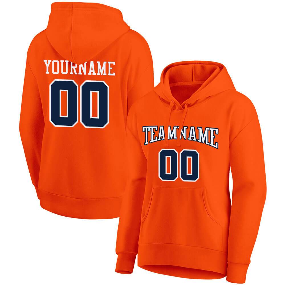 Benutzerdefinierte Authentisch Sweatshirt-Kapuzenpulli Orange-Marine-Weiß